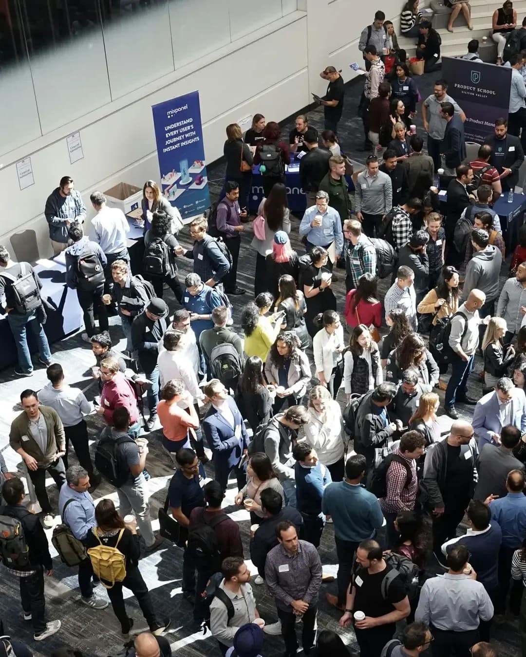 Crowd on a conference expo floor
